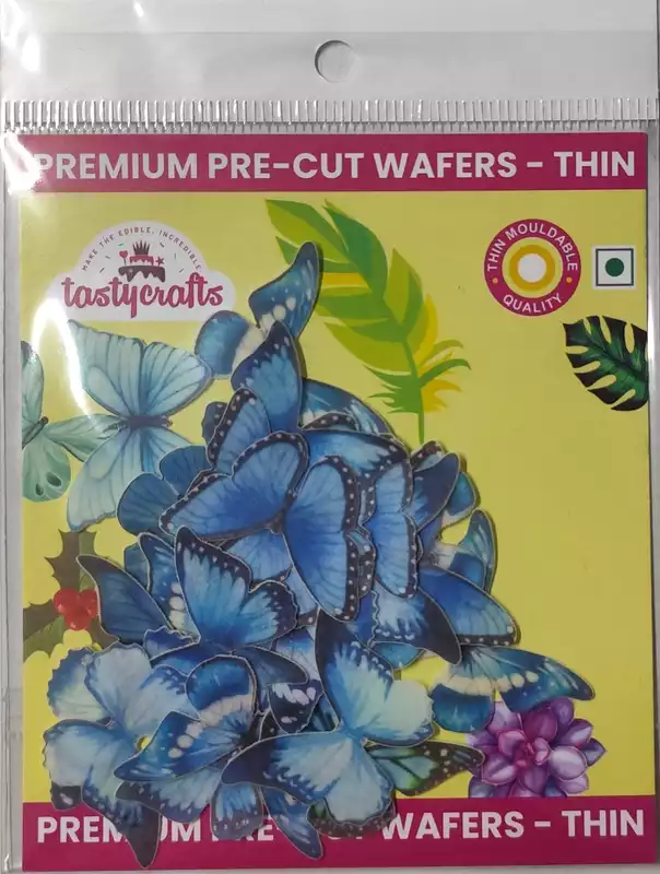 Edible Theme Topper Blue Butterfly