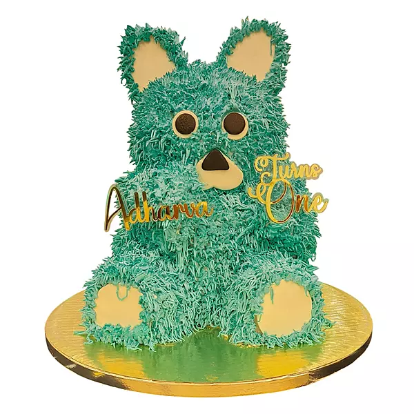 Blue Cute 3D Teddy Cake