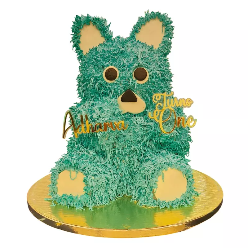 Blue Cute 3D Teddy Cake