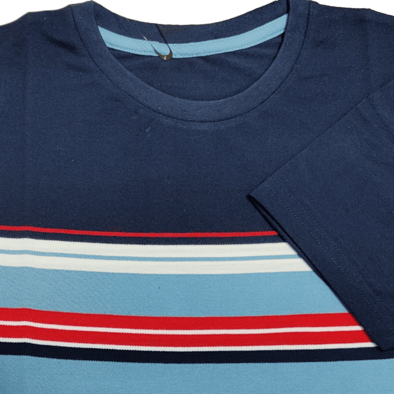 Blue Stripes Round Neck Tshirt
