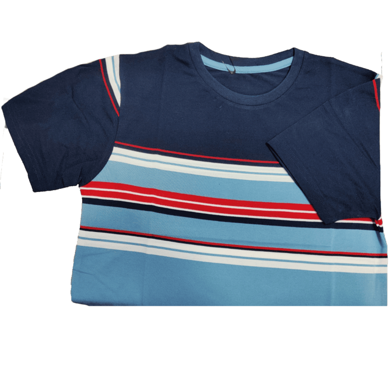 Blue Stripes Round Neck Tshirt
