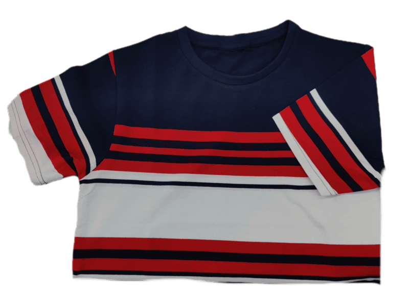 Blue Stripes Round Neck Tshirt