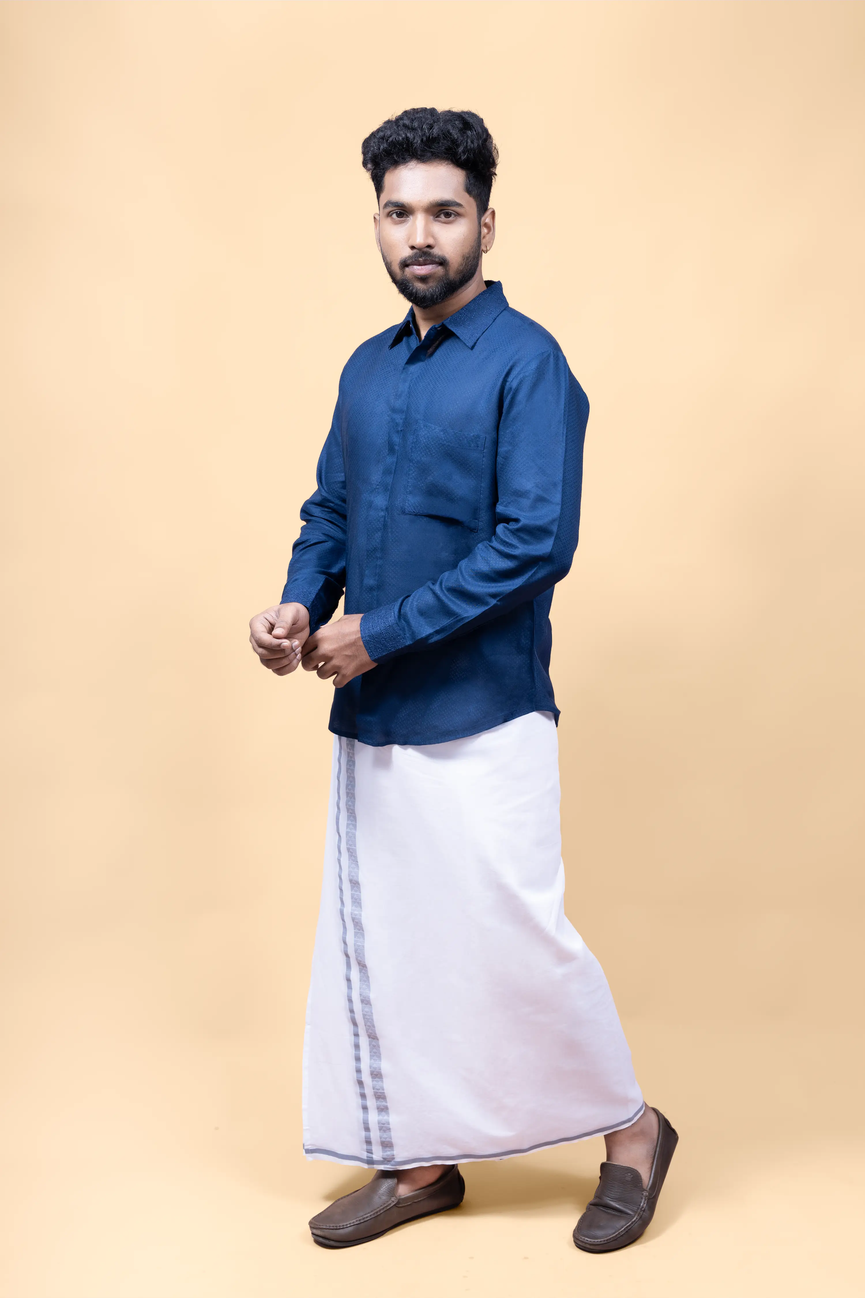 Men's Full Sleeve Embroidered Shirt