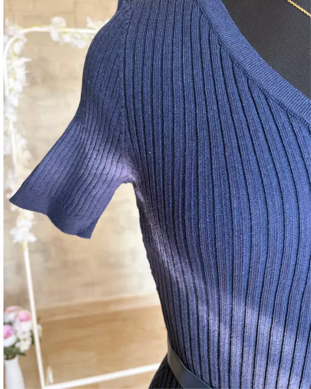 Knit Dress with Belt