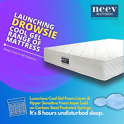 Neev 8 Inches Drowsie COOL GEL Spring Mattress
