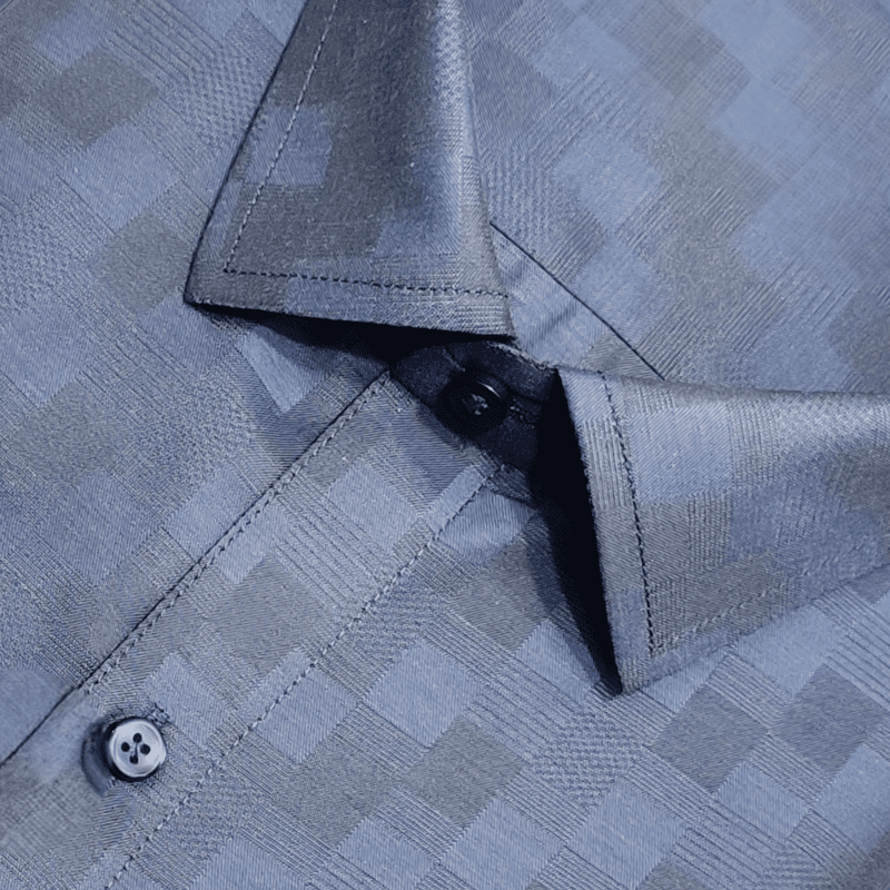 BLUE SELF DESIGN SHIRT