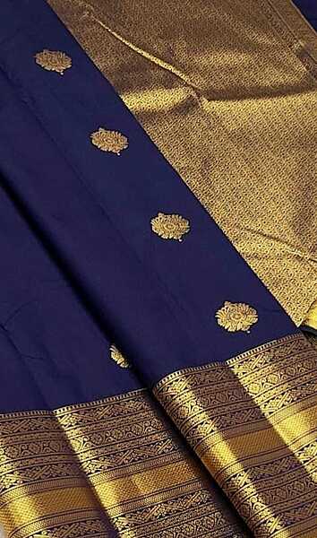 Semi Silk Navy Blue Gold