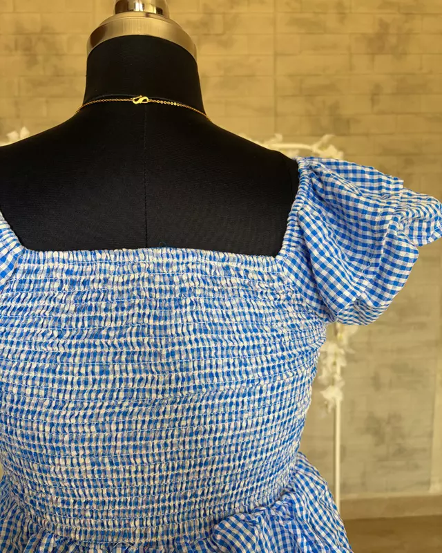 Gingham Peplum Top