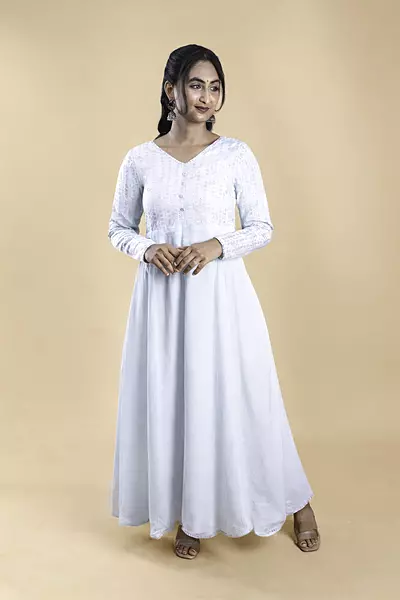 Women's Anarkali Ethnic Dress - Teal