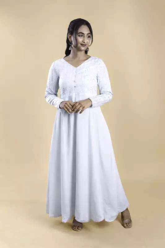 Women's Anarkali Ethnic Dress - Teal