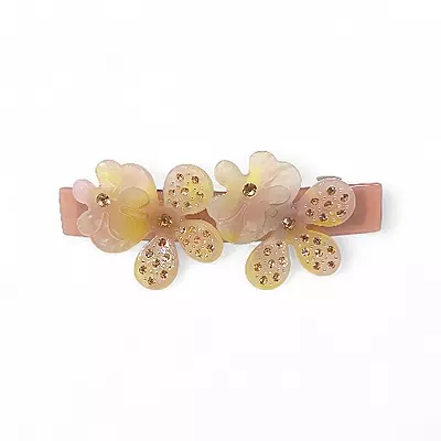 Elegant Blush Pink Floral Hair Barrette Clip