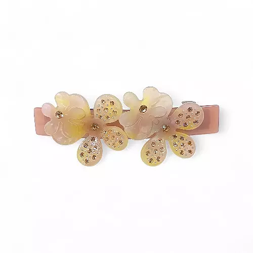 Elegant Blush Pink Floral Hair Barrette Clip