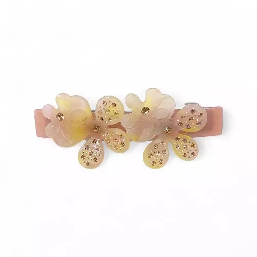 Elegant Blush Pink Floral Hair Barrette Clip