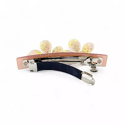 Elegant Blush Pink Floral Hair Barrette Clip