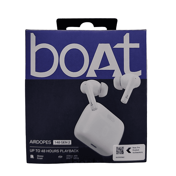 boAt Airdopes 148 Gen 2 True Wireless Earbuds – Bluetooth Connectivity (White)