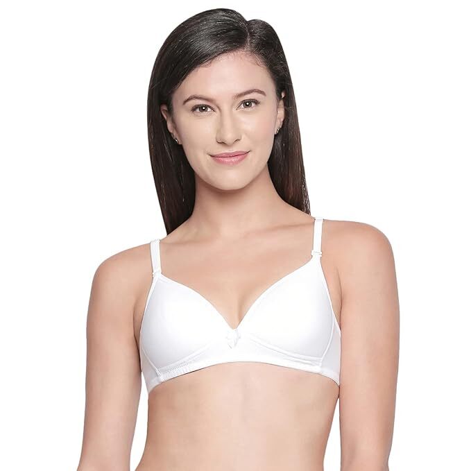 BODYCARE Women's Cotton Lightly Padded Wire Free T-Shirt Bra 6552