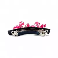 Elegant Bold Pink Floral Hair Barrette Clip