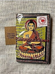 Kaagaz Handcrafted Pocket Notebook | 'Buddha' Print | Grey