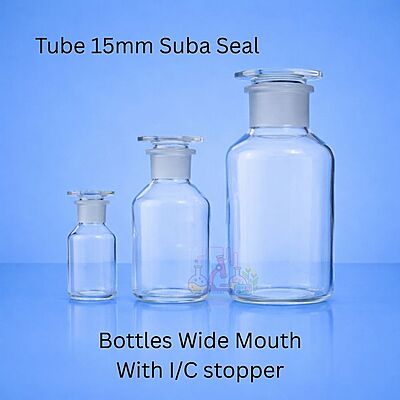 Bottles Wide Mouth with I/C stopper - Tube 15mm Suba Seal