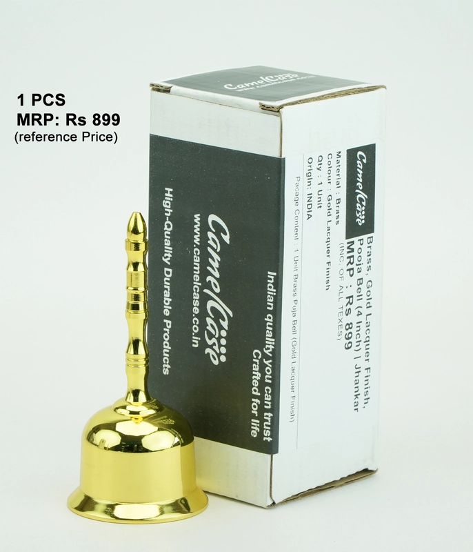 CamelCase 15 Pcs 100% Pure Brass Pooja Bell - Gold & Rose Gold Lacquer Finishes