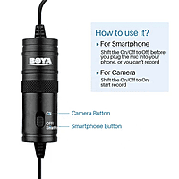 Boya BY-M1 Lavalier Microphone – Omnidirectional Clip Mic for Camera & Phone