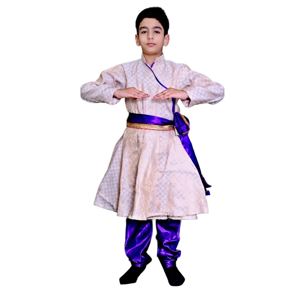 Boys Kathak Dance Dress in White & Royal Blue Boys Kathak Dance Dress in White & Royal Blue