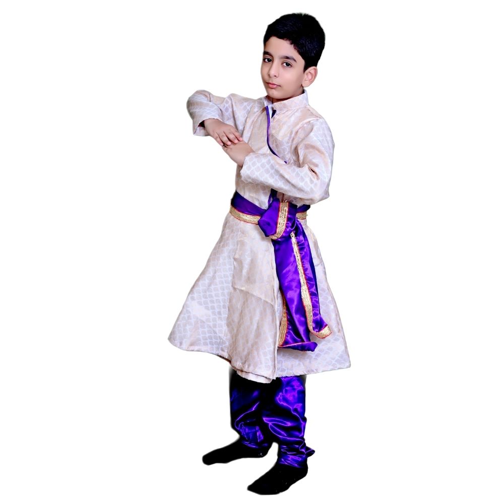 Boys Kathak Dance Dress in White & Royal Blue Boys Kathak Dance Dress in White & Royal Blue