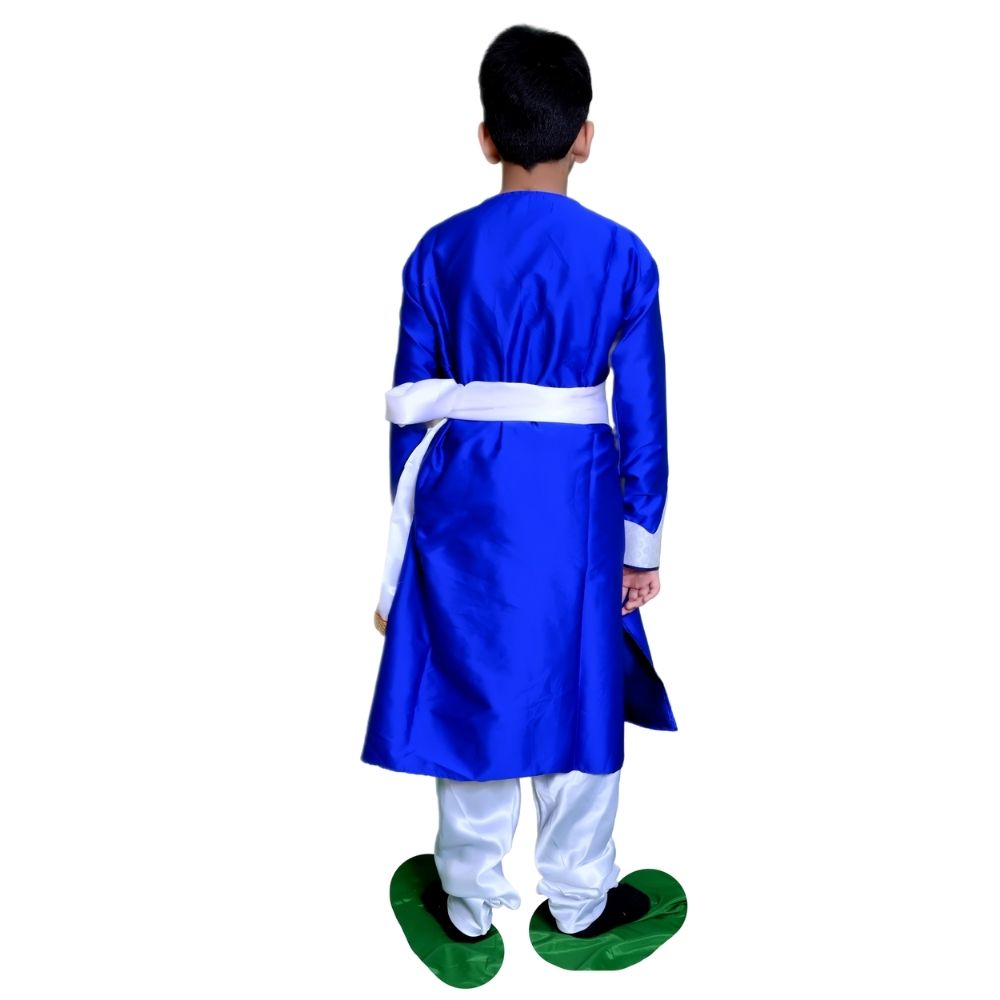 Boys Kathak Dance Dress in Royal Blue & White Color Boys Kathak Dance Dress in Royal Blue & White Color