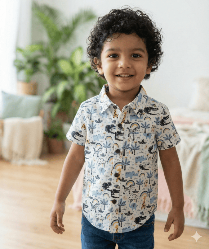 Boys Shirt Jungle design printed