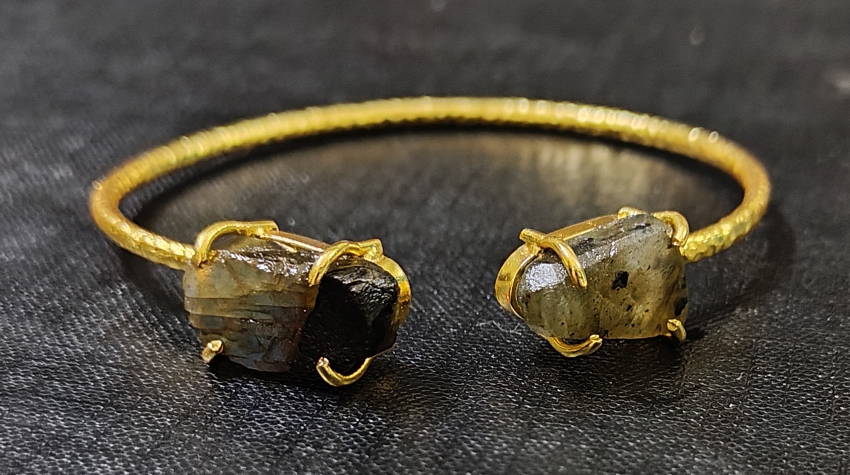 Bracelet - labradorite Stone Black Adjustable