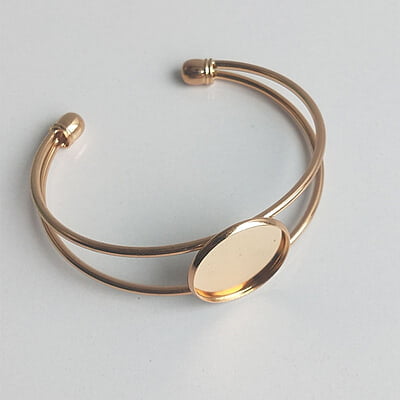 Bracelet Bezel Round Dull Gold 20 mm