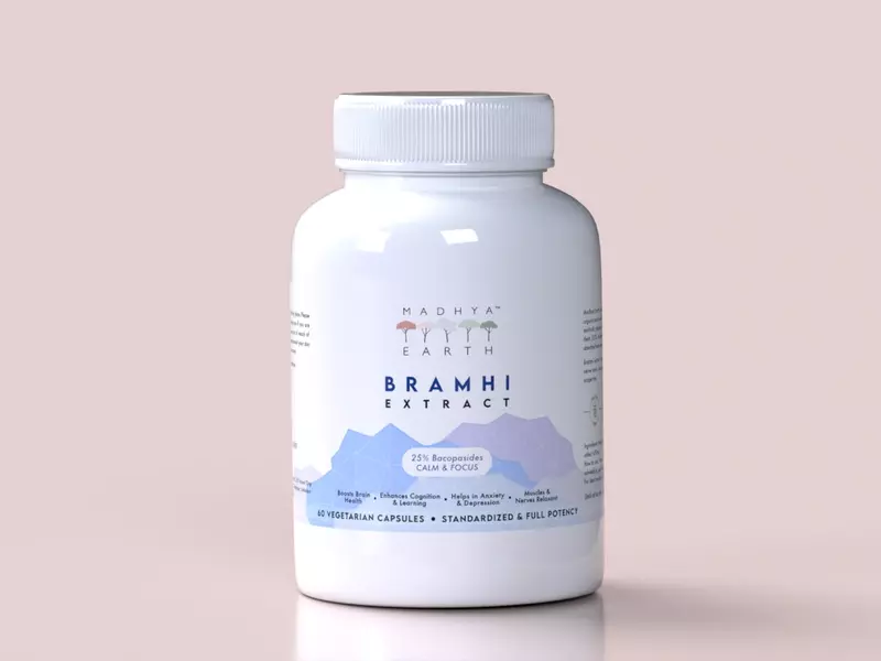 Brahmi Extract Veg Capsules 60pcs - Madhya Earth