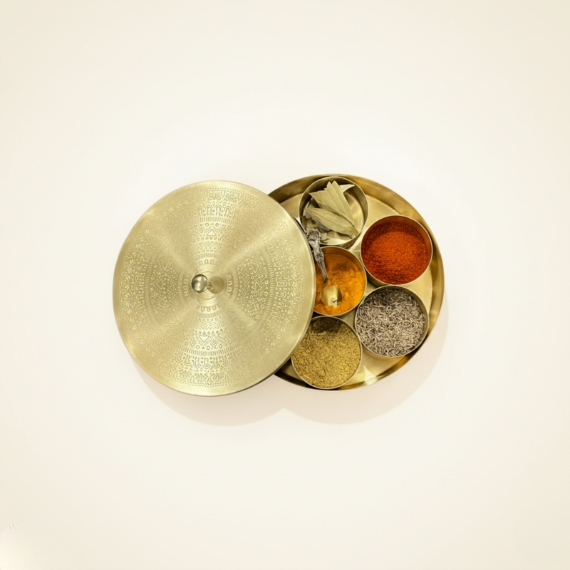 PITAL (BRASS) SPICE BOX PITAL (BRASS) SPICE BOX