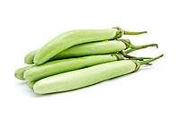 Mild—green long brinjals