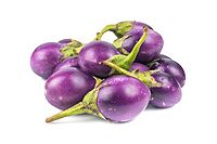 Purple round brinjals