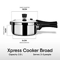 Stahl Xpress Cooker Triply Pressure Cooker Broad, Induction Cooker, Outer Lid pressure cooker
