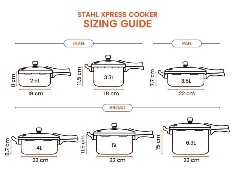 Stahl Xpress Cooker Triply Pressure Cooker Broad, Induction Cooker, Outer Lid pressure cooker