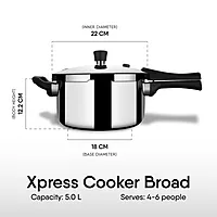 Stahl Xpress Cooker Triply Pressure Cooker Broad, Induction Cooker, Outer Lid pressure cooker