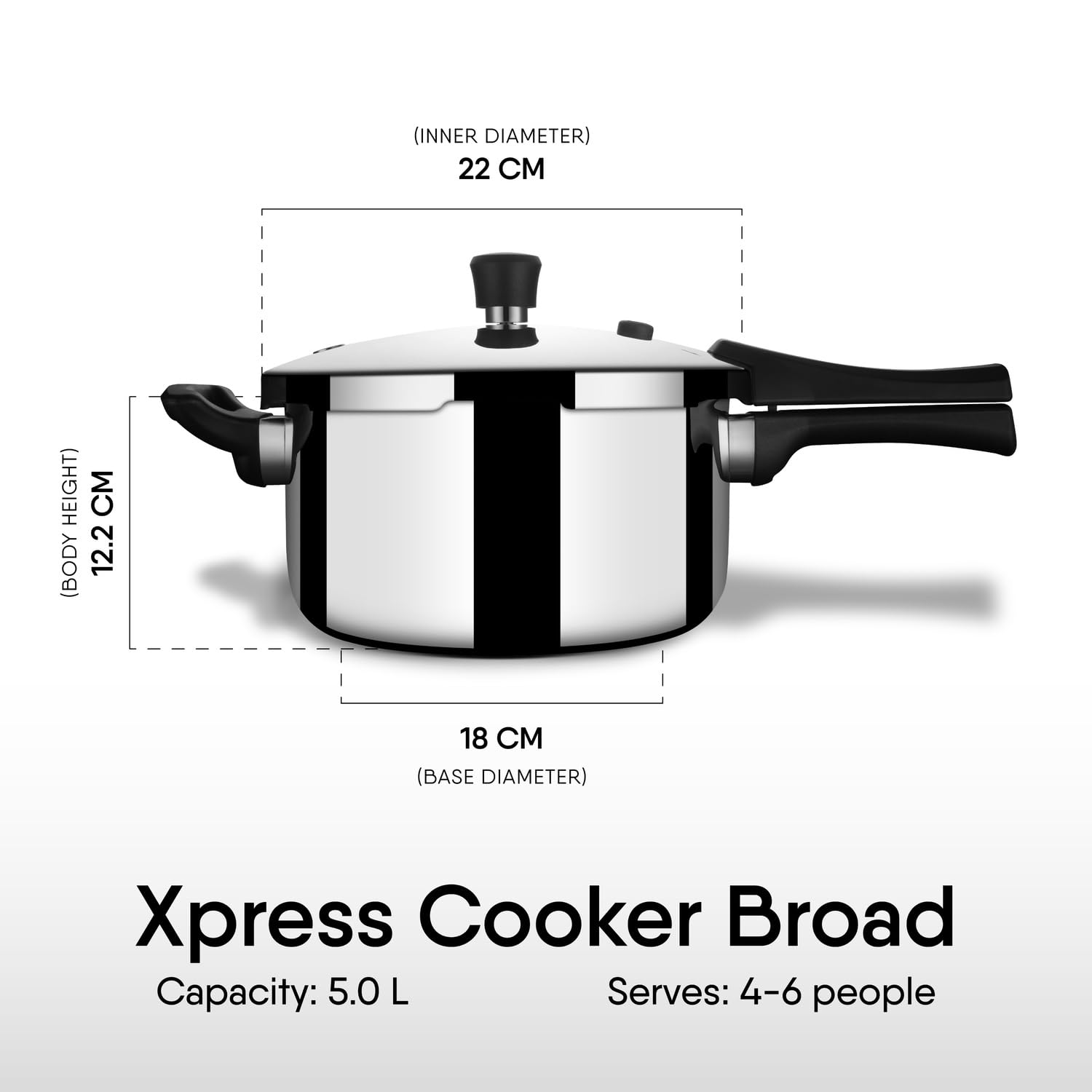Stahl Xpress Cooker Triply Pressure Cooker Broad, Induction Cooker, Outer Lid pressure cooker