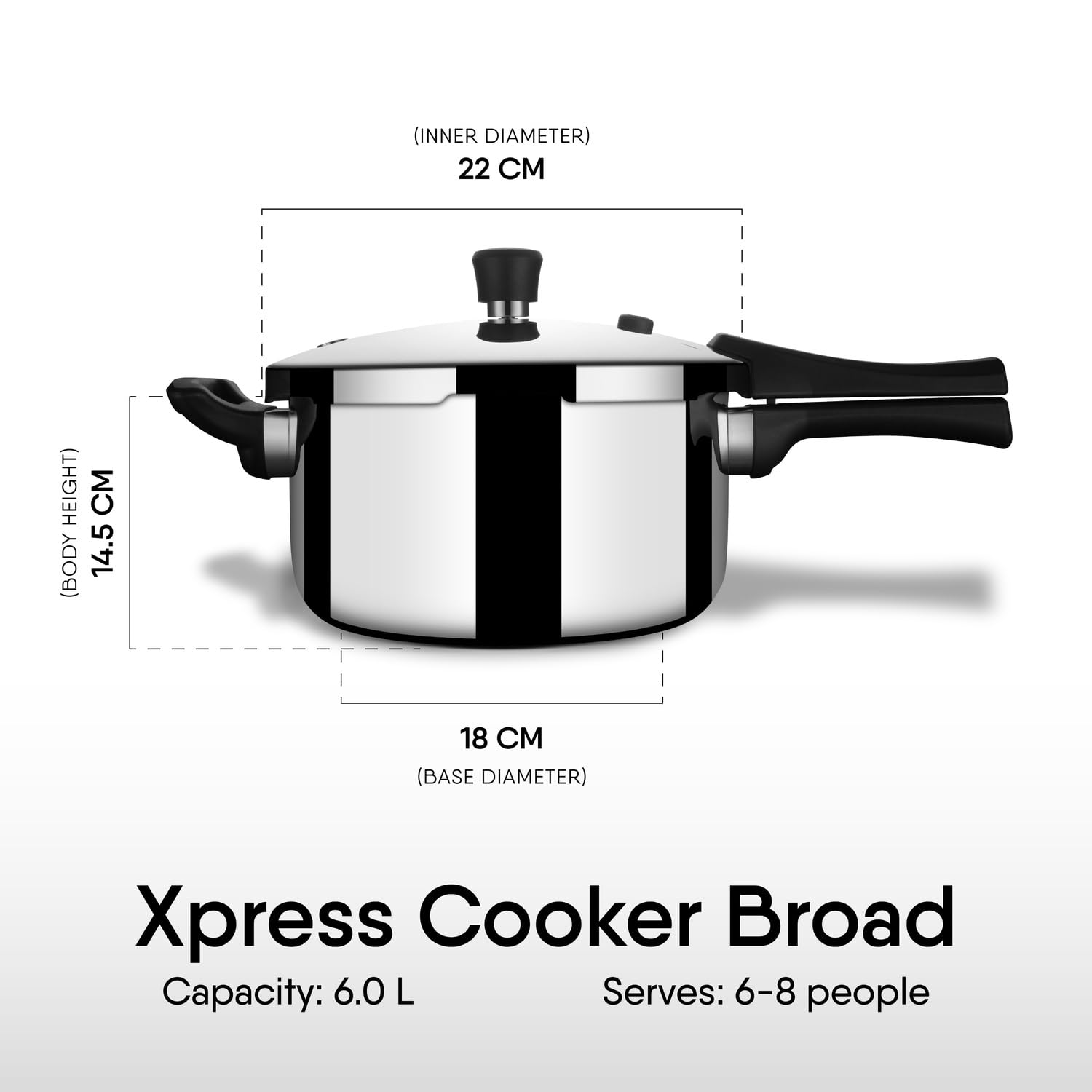 Stahl Xpress Cooker Triply Pressure Cooker Broad, Induction Cooker, Outer Lid pressure cooker