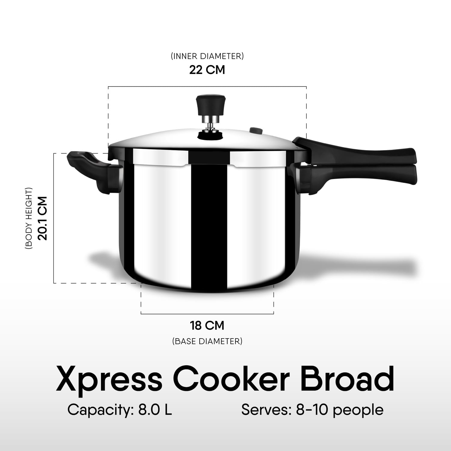 Stahl Xpress Cooker Triply Pressure Cooker Broad, Induction Cooker, Outer Lid pressure cooker