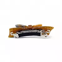 Elegant Brown Bow Crystal Hair Barrette Clip