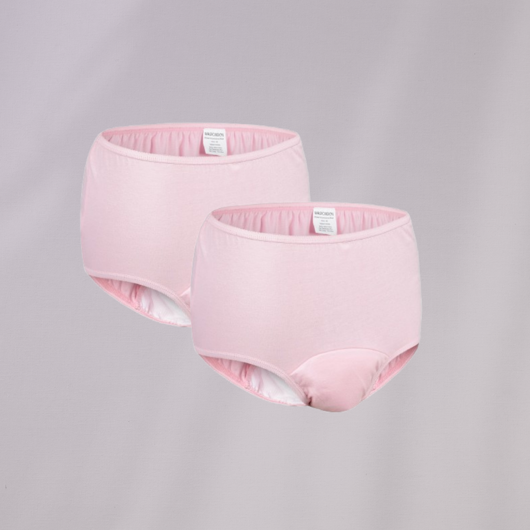 Reusable adult diaper, Washable adult diapers, Incontinence Protective Underwear for Women, High Waist Panties For Women, Leak Proof, Pink Color (pack of 2)