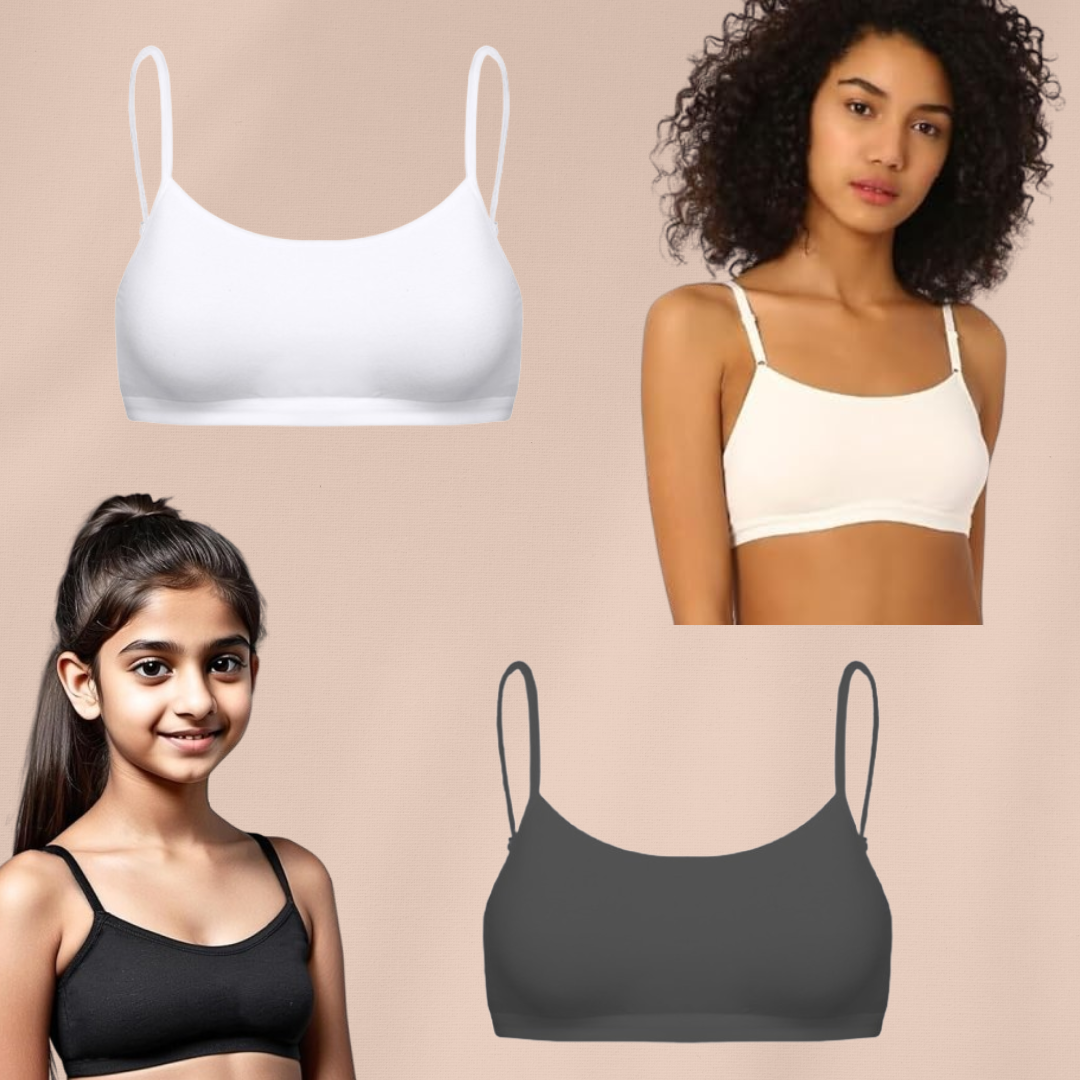 Girls Padded Training Bra, Crop Cami Training Bras for Girls. Sports bra with Non-Removable Padding, Uniform bra, Starter Bra, Begginers Bra White and Black (pack of 2) Girls Padded Training Bra, Crop Cami Training Bras for Girls. Sports bra with Non-Removable Padding, Uniform bra, Starter Bra, Begginers Bra White and Black (pack of 2)