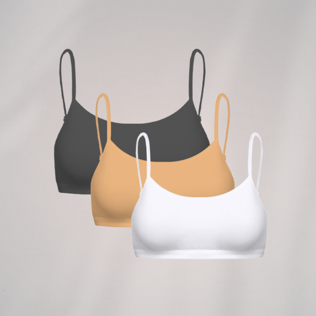 Girls Padded Training Bra, Crop Cami Training Bras for Girls. Sports bra with Non-Removable Padding, Uniform bra, Starter Bra, Begginers Bra White and Black (pack of 3) Girls Padded Training Bra, Crop Cami Training Bras for Girls. Sports bra with Non-Removable Padding, Uniform bra, Starter Bra, Begginers Bra White and Black (pack of 3)