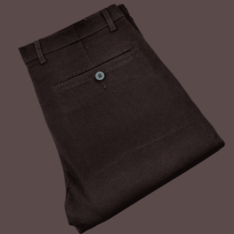 BROWN SELF DESIGN PANT