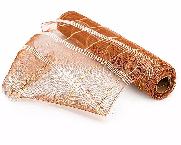 Wrapping Net with White Stripes - Brown