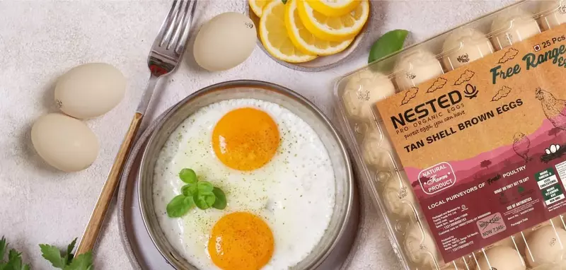 Certified Organic Brown Eggs 25 Pcs - Nested