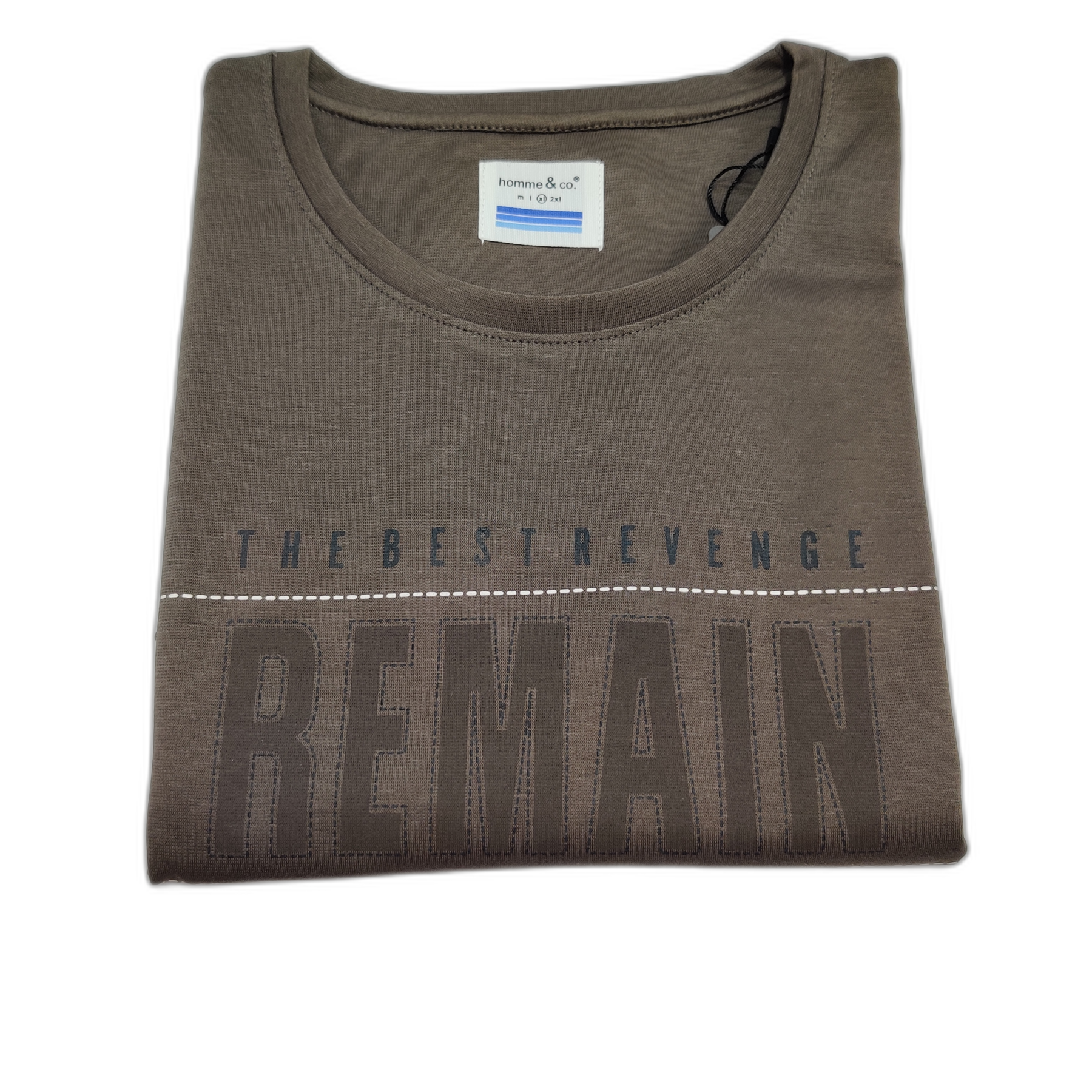 Brown Printed Round Neck Tshirt