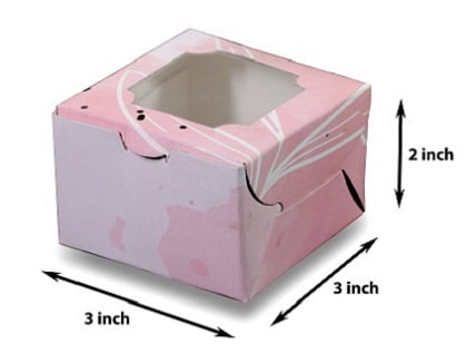 Qson Brownie Box For 1 - Size 3x3x2 inch